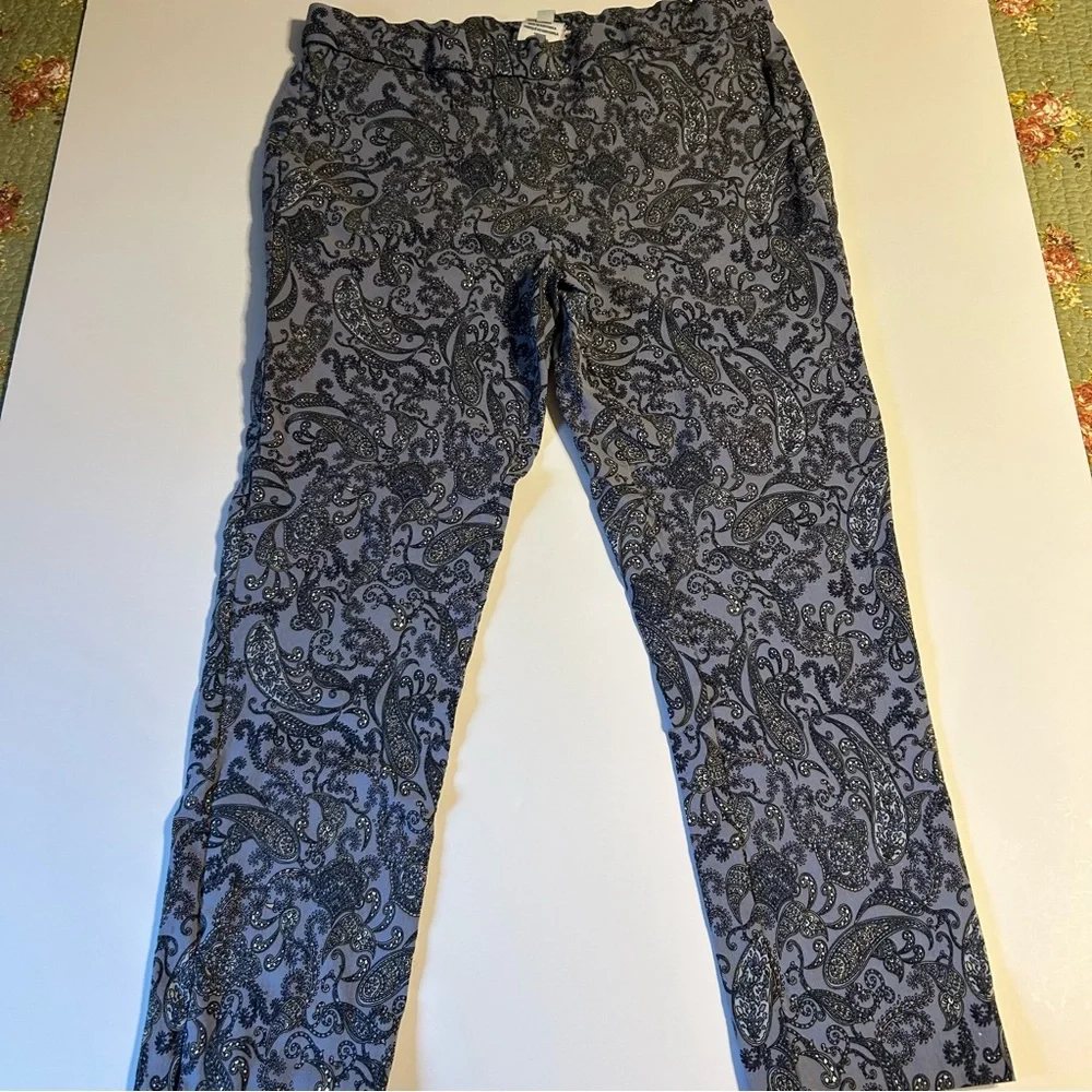 Jules & Leopold Womens Pants‎ Size XL Paisley Print Pull-on Cropped Comfy Resort